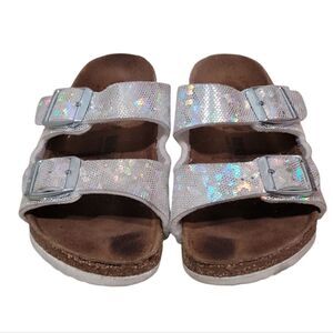 Birkenstock Arizona holographic sandals